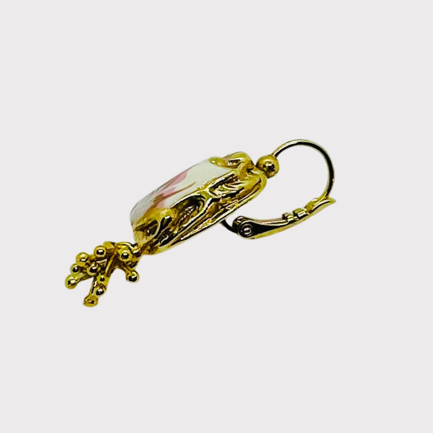 Boucles d'oreilles GAS Bijoux - Scaramouche or beige / rose poudré