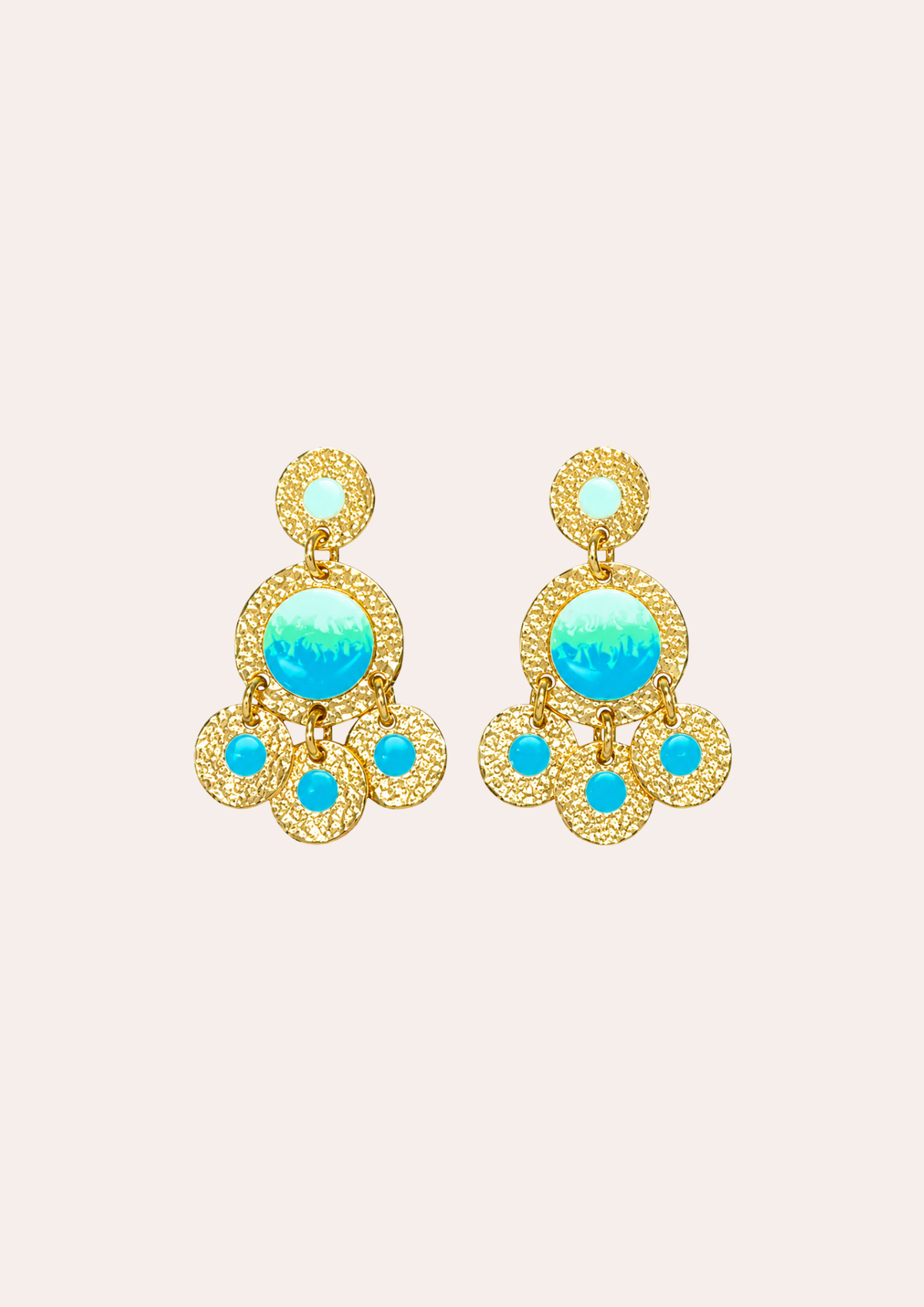 GAS Bijoux Earrings - Gold / Turquoise Illusion