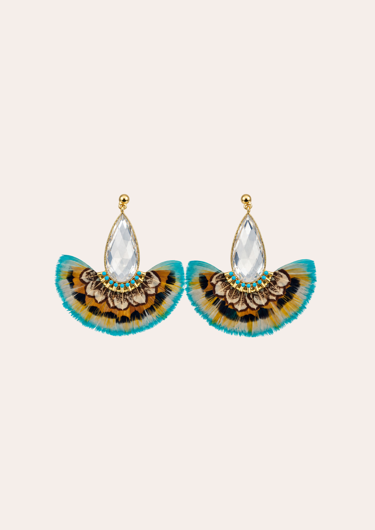 GAS Bijoux Earrings - Peacock Pave Gold