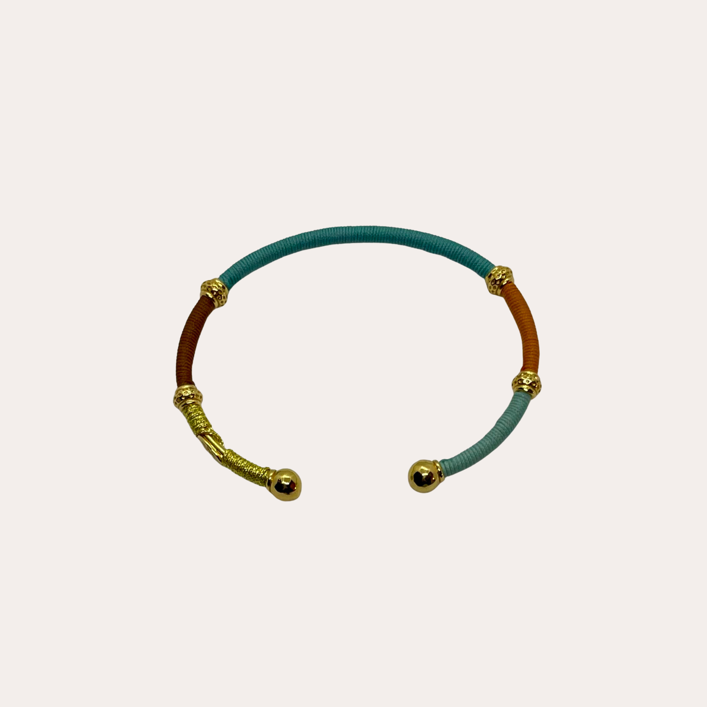 Bracelet GAS Bijoux - Jonc Zanzifull or turquoise / brique