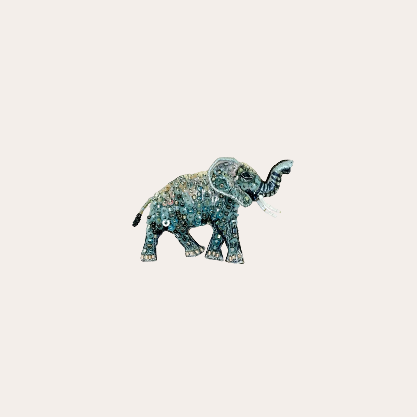 Broche Trovelore - éléphant bleu / gris