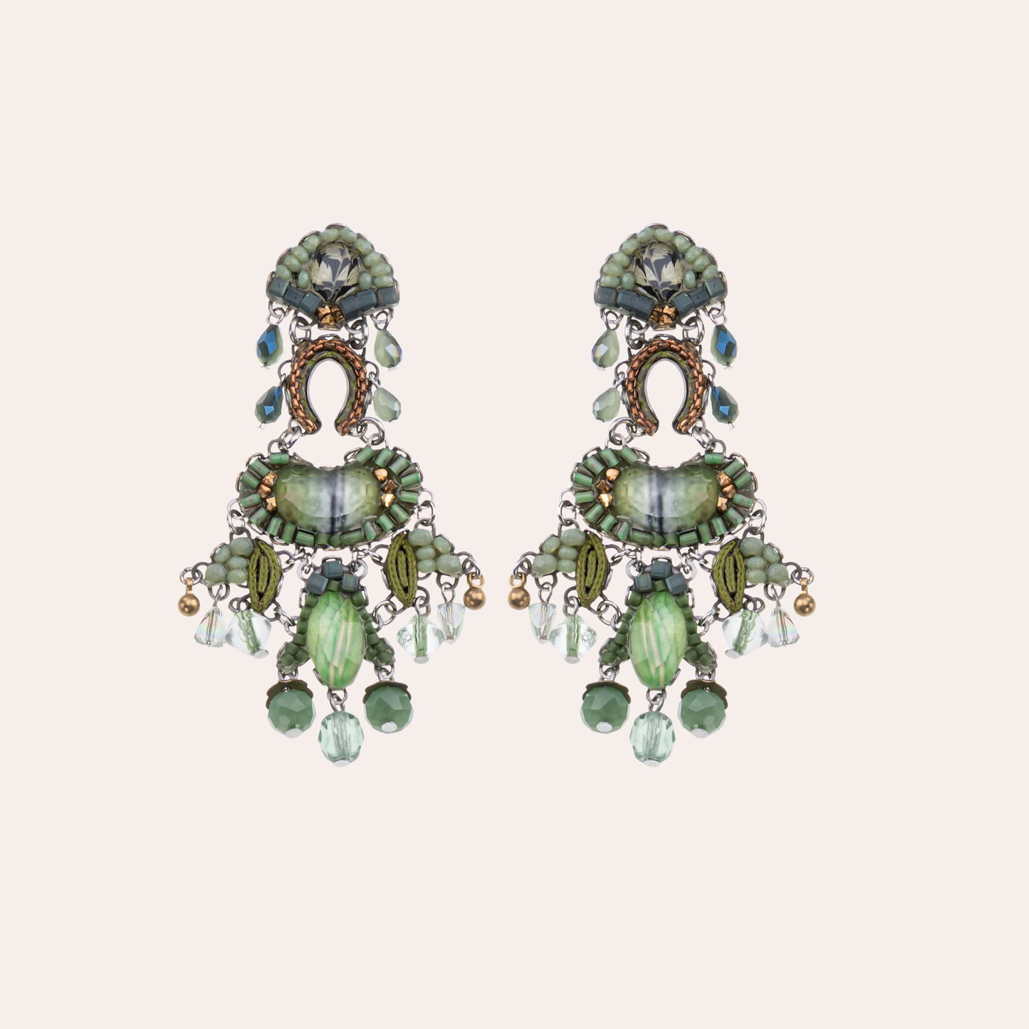 Boucles d'oreilles Ayala Bar - Eucalyptus vertes