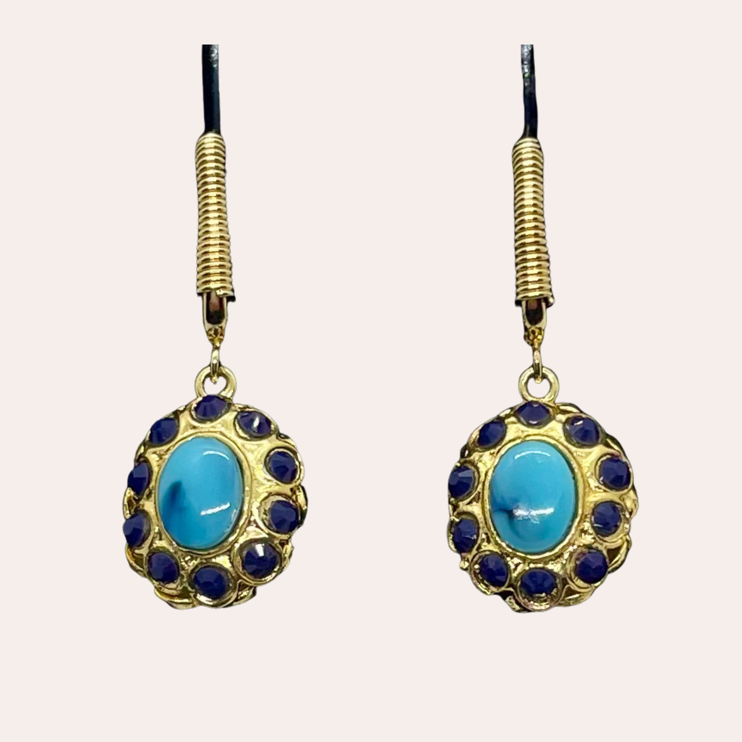 GAS Bijoux Earrings - Tao Splash gold turquoise / navy