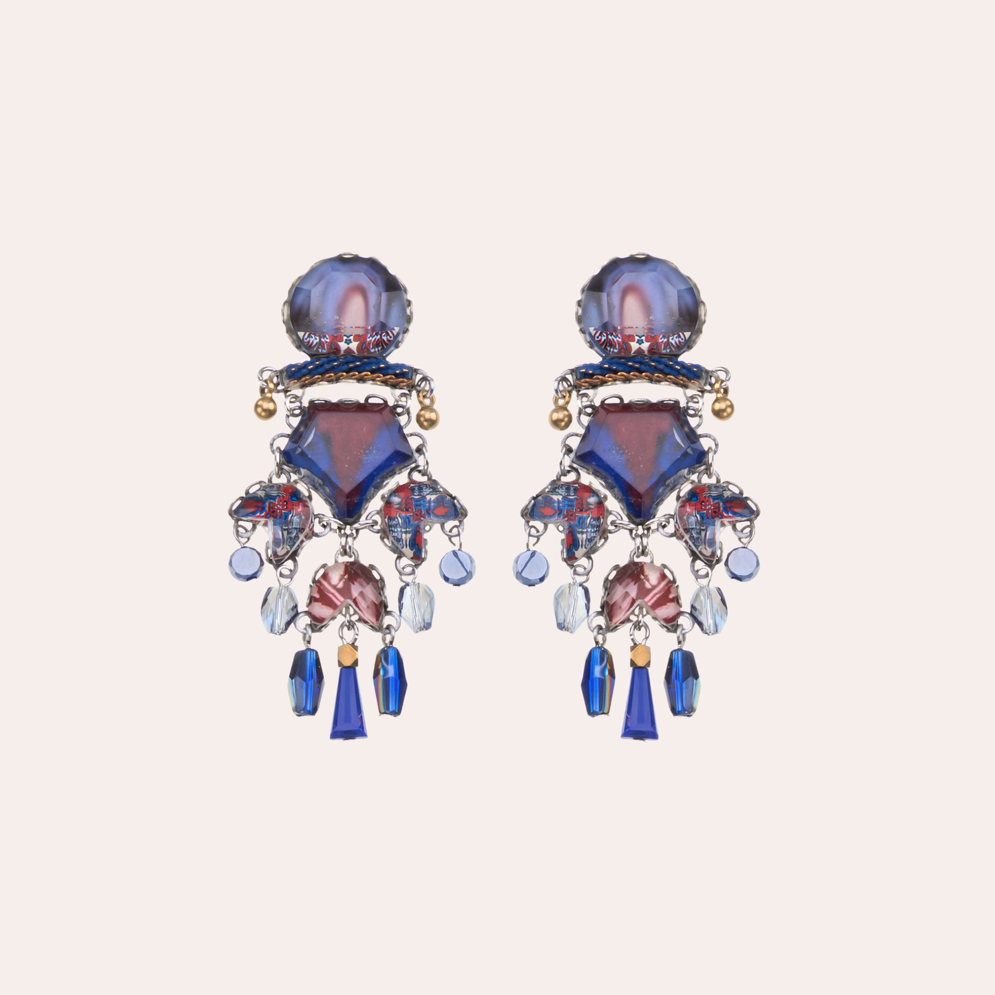Boucles d'oreilles Ayala Bar - Ocean Edge bleu / rouge