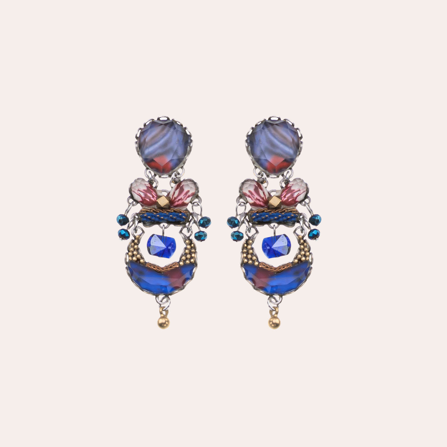 Boucles d'oreilles Ayala Bar - Ocean Edge bleu / rouge