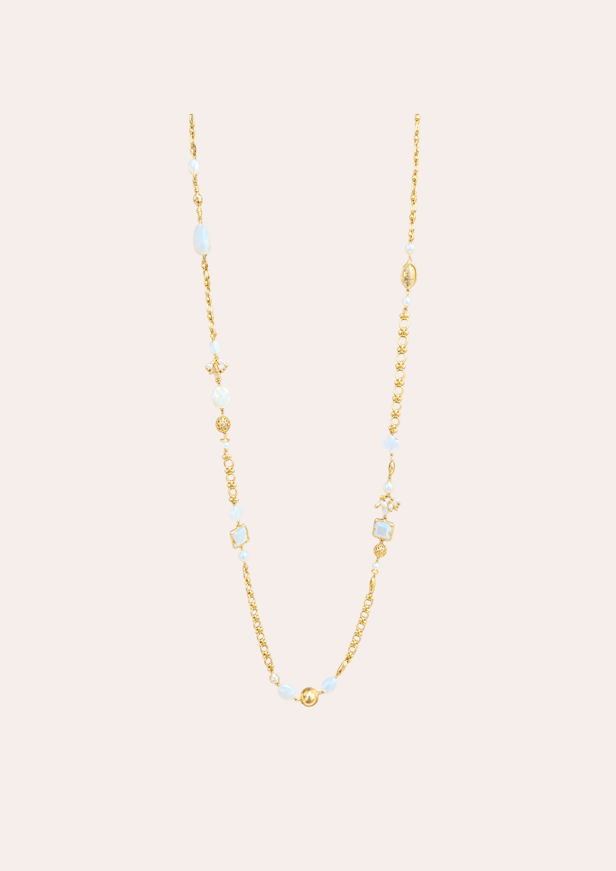 Sautoir Gas Bijoux - Victorien or / nacre blanche