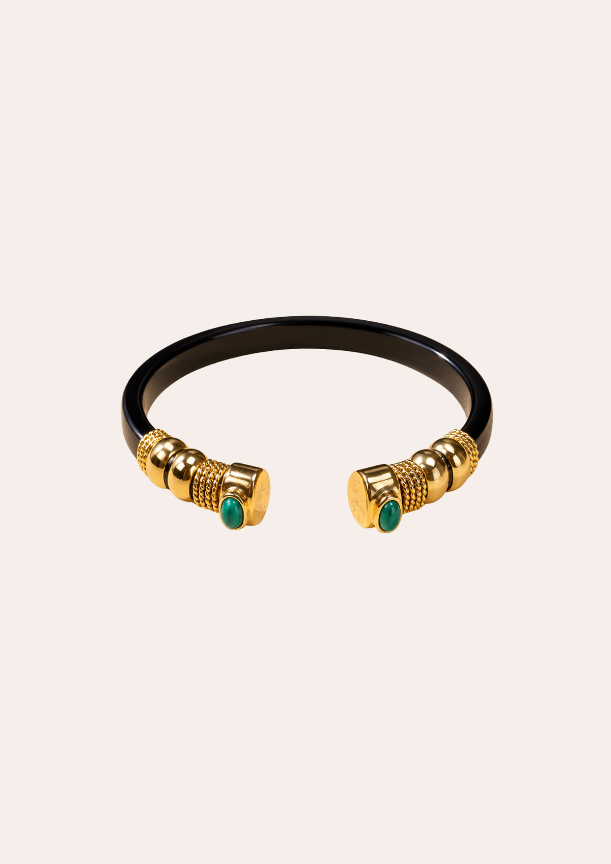 Bracelet Gas Bijoux - Jonc Sarina acétate noir / or