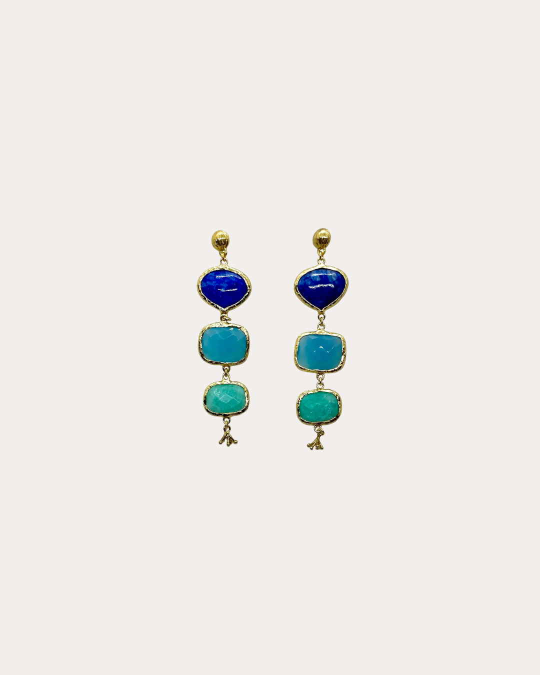 Boucles d'oreilles GAS Bijoux - Silène or / pierres bleues