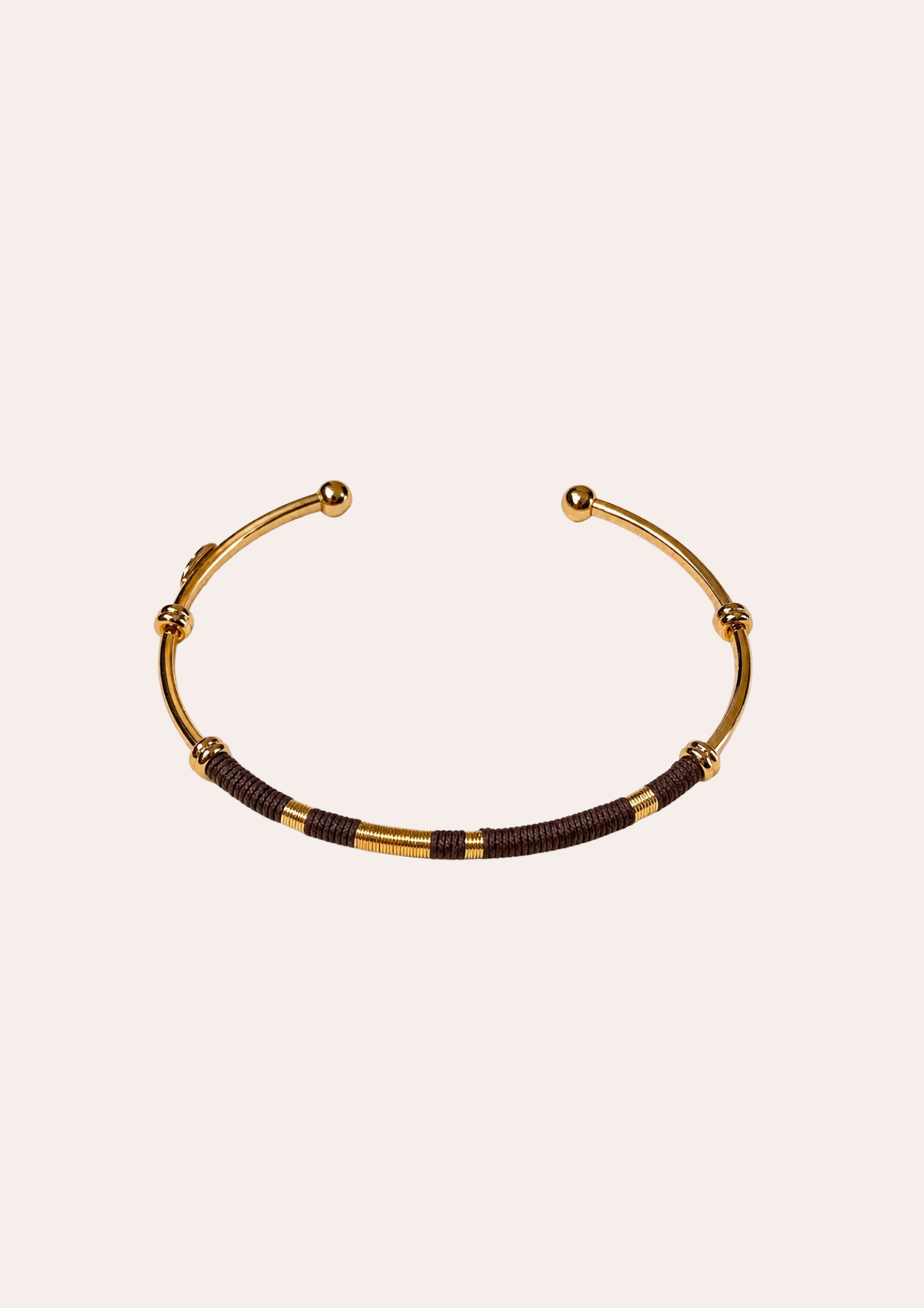 Bracelet Gas Bijoux - Jonc Zanzibar or / chocolat