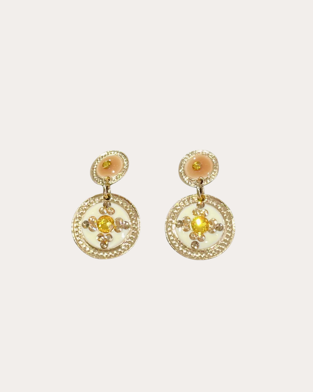Gas Bijoux Earrings - Single sequin gold / beige