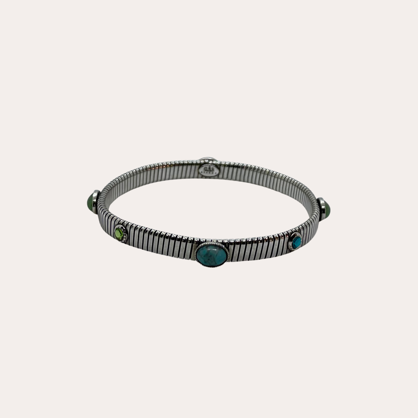 Bracelet GAS Bijoux - Strada petit argent bleu / vert