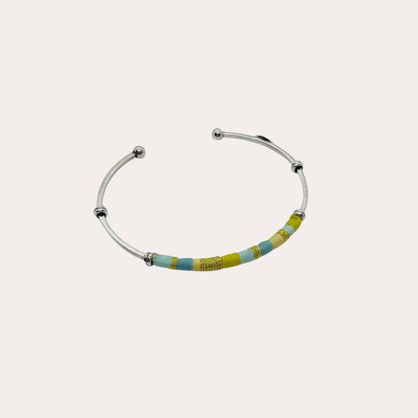 Jonc GAS Bijoux - Zanzibar argent turquoise / jaune
