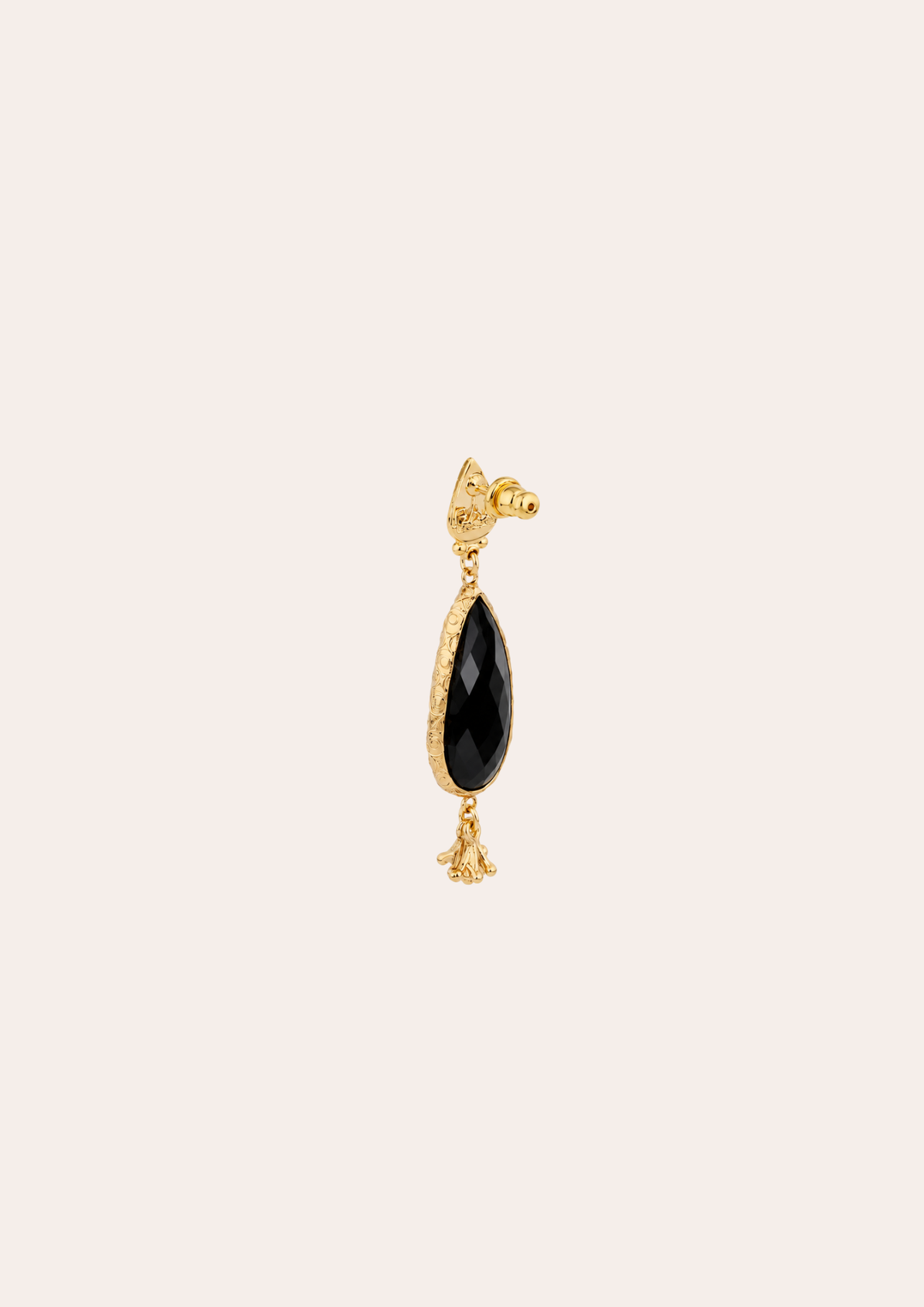 Boucles d'oreilles GAS Bijoux - Serti goutte noire