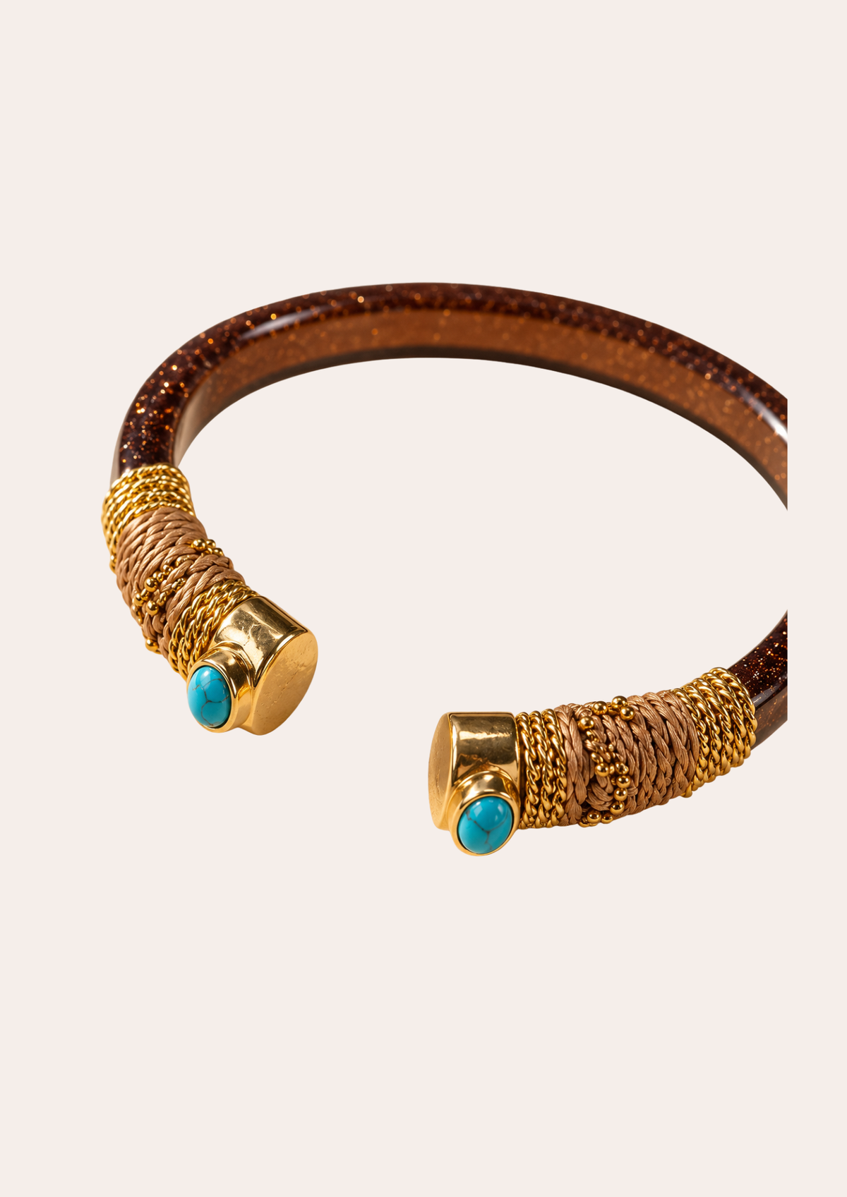 Bracelet Gas Bijoux - Jonc Sarina acétate brique pailleté