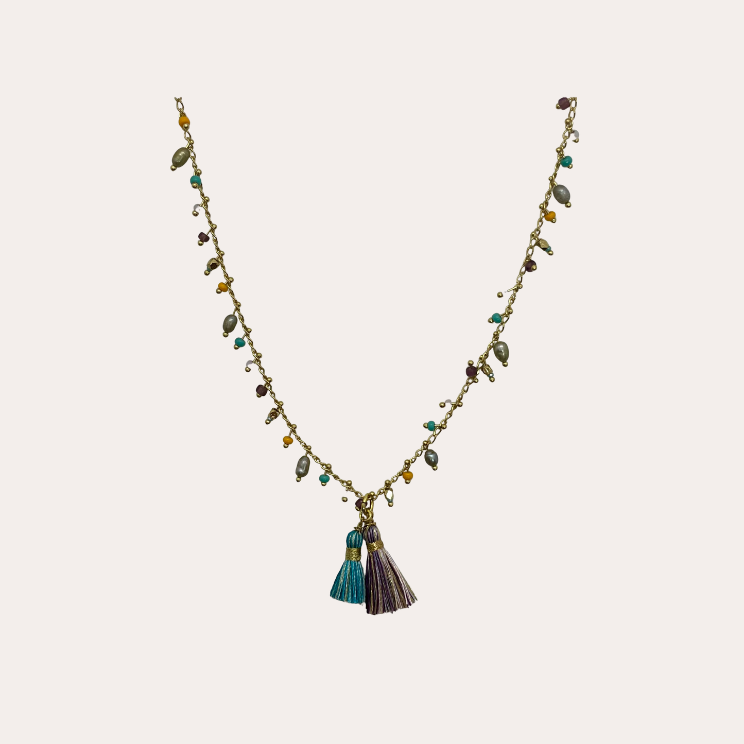 Collier GAS Bijoux - Gipsy or / turquoise / orangé
