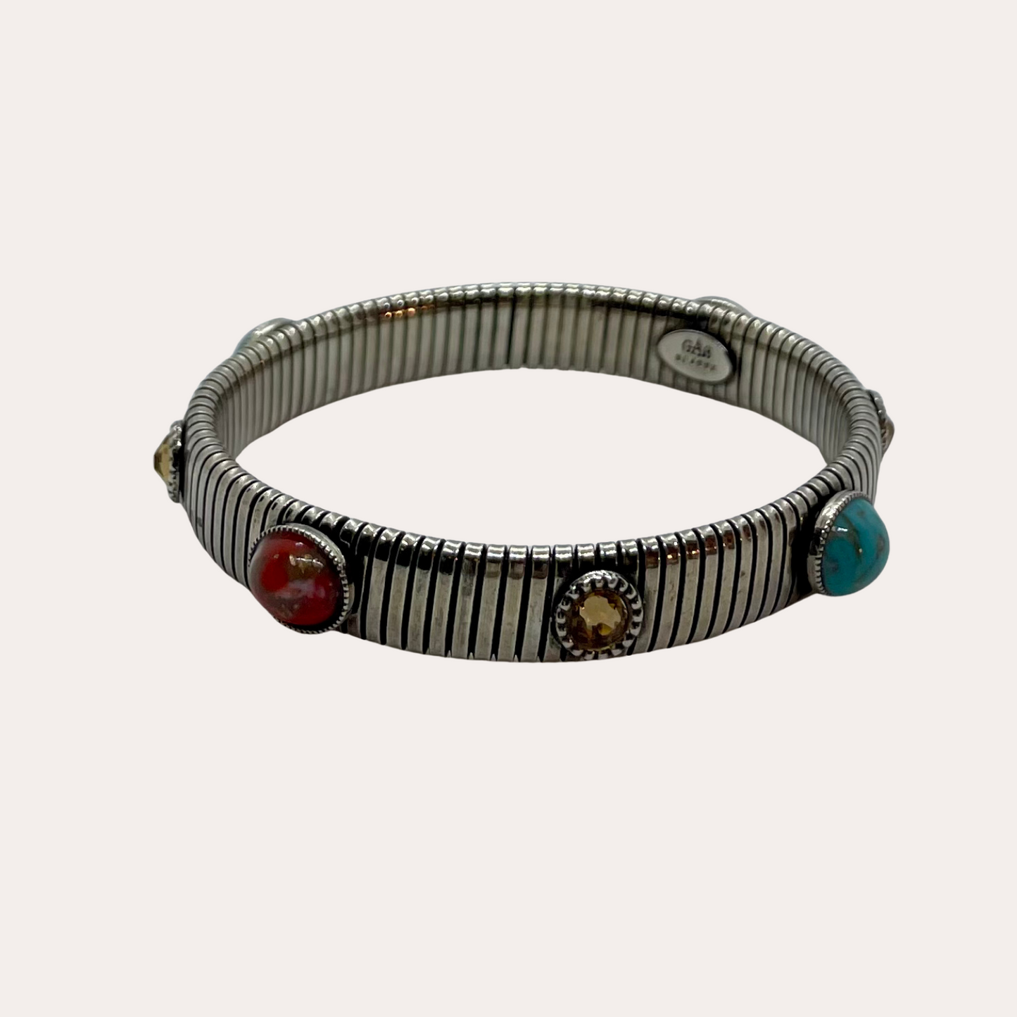 Bracelet GAS Bijoux - Strada moyen modèle argent turquoise / corail