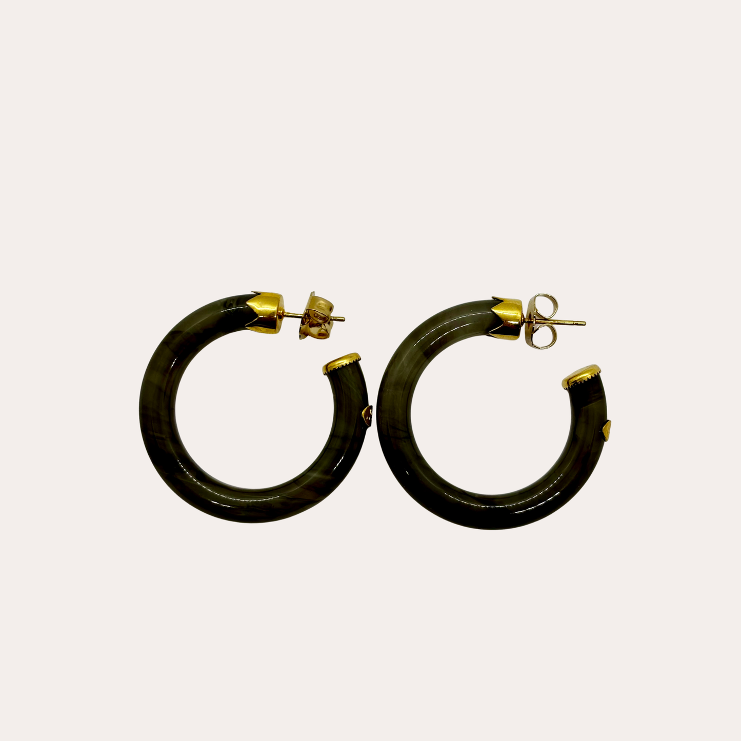 Boucles d'oreilles GAS Bijoux - créoles Caftan kaki