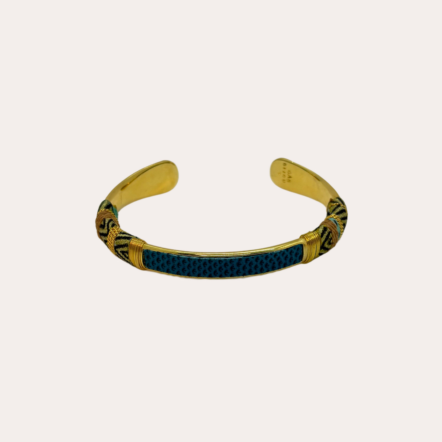 Jonc GAS Bijoux - Massai python turquoise or