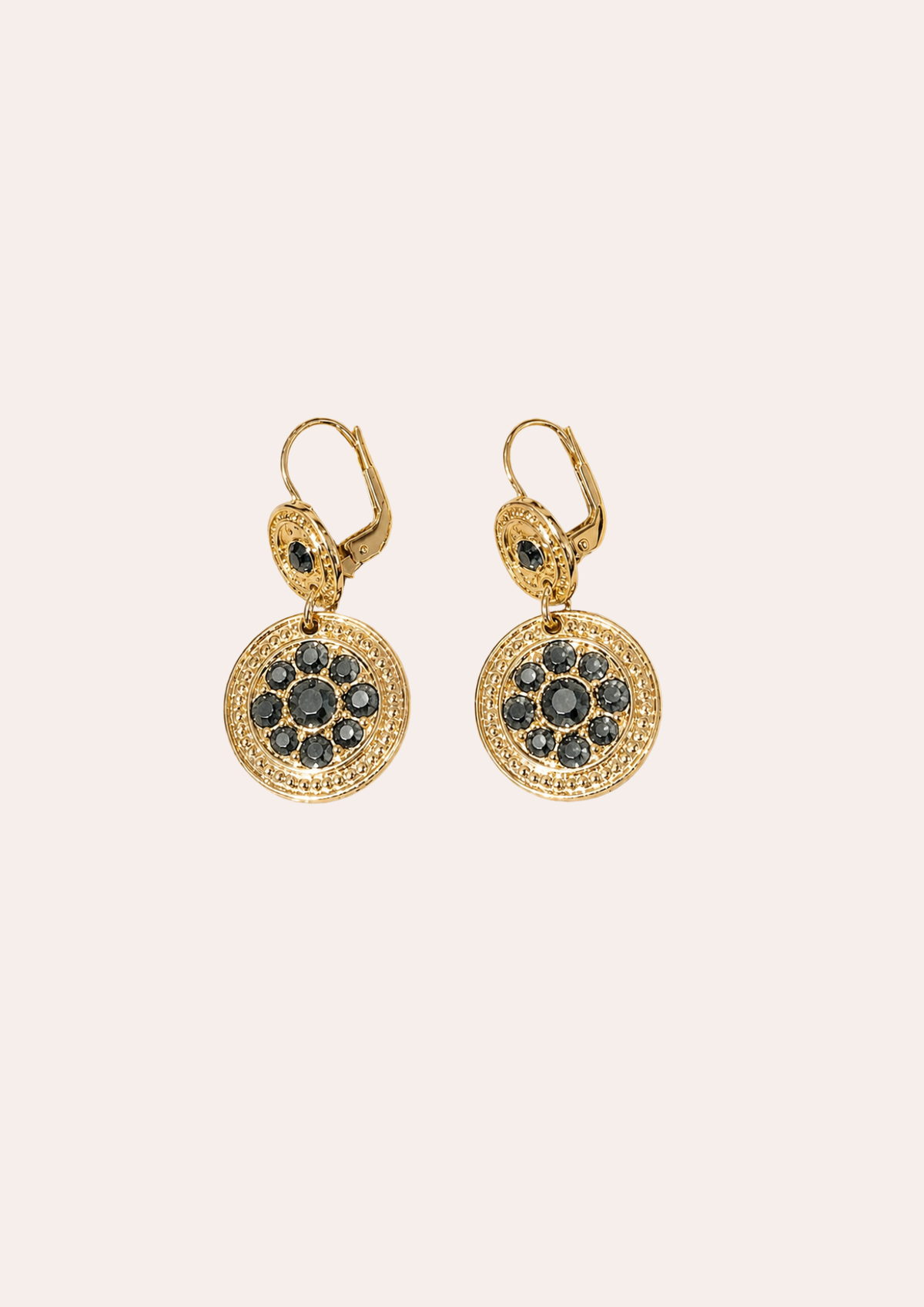 Boucles d'oreilles Gas Bijoux - sequins or / gris