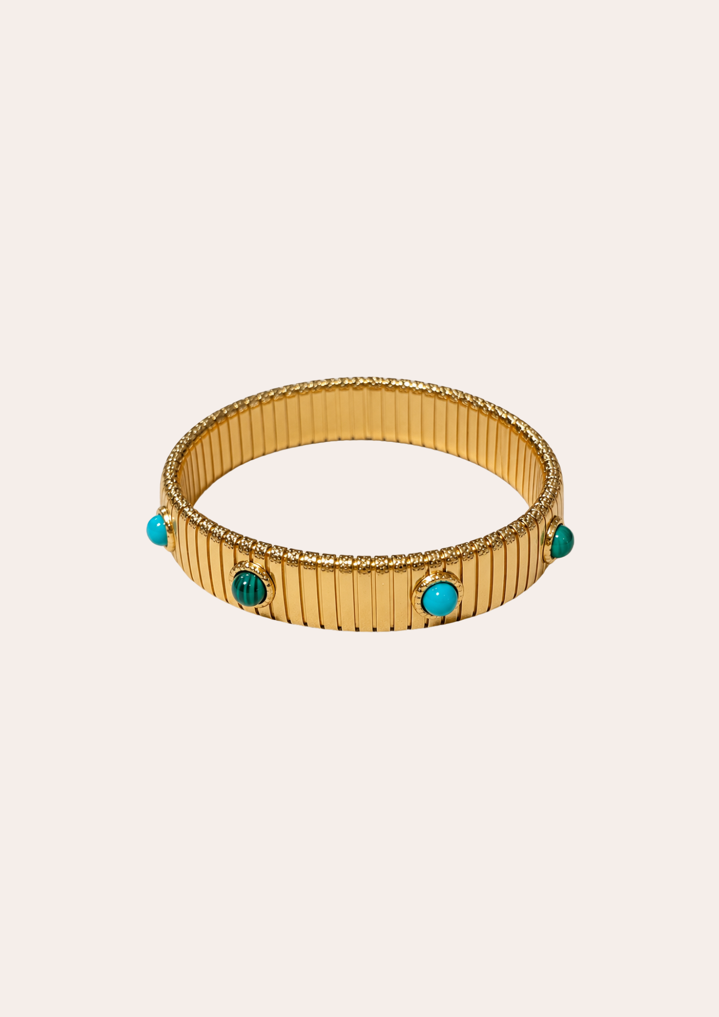 Bracelet Gas Bijoux - Jonc Strada moyen modèle or /turquoise