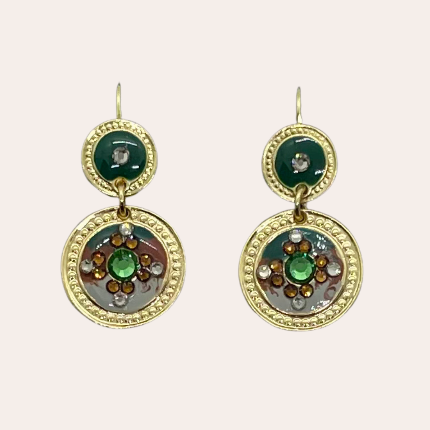 Boucles d'oreilles GAS Bijoux - Sequin or / vert