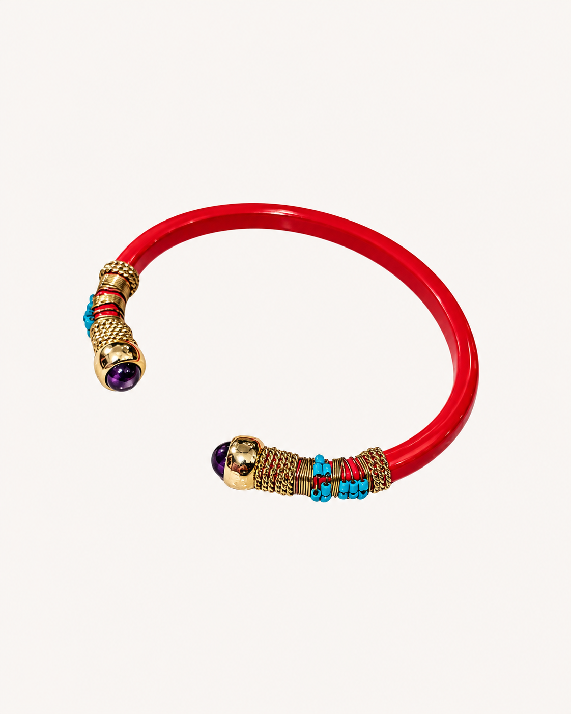 Bracelet Gas Bijoux - Sari acétate corail / or
