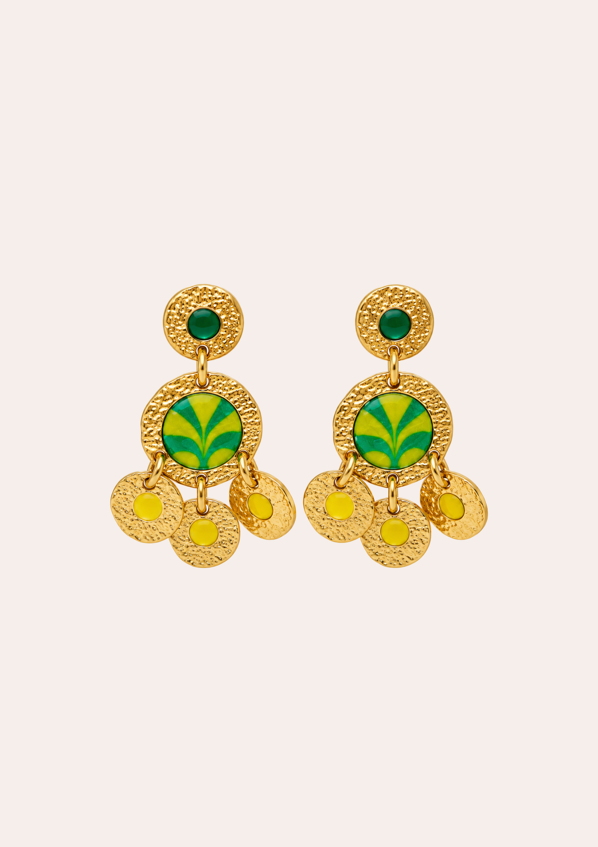 GAS Bijoux Earrings - Illusion Green Gold