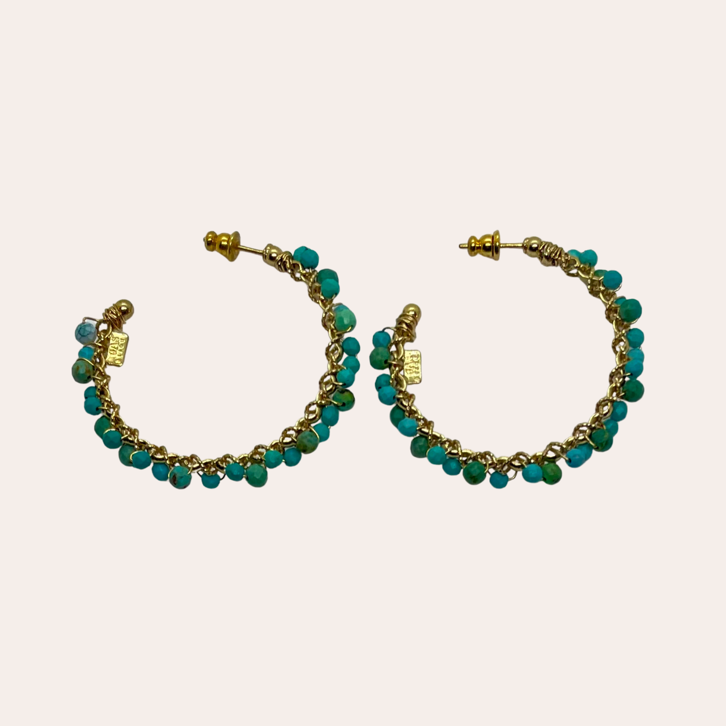 Boucles d'oreilles GAS Bijoux - Créoles orphée or / turquoise