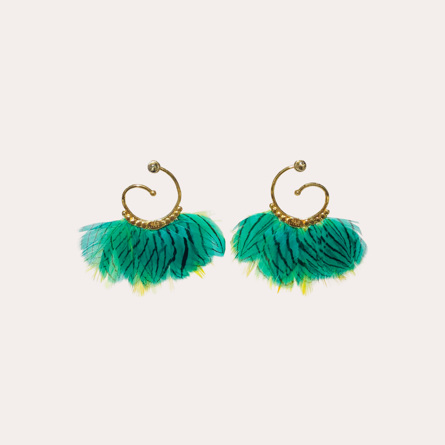 Boucles d'oreilles GAS Bijoux - Buzzios mini jaune / vert or