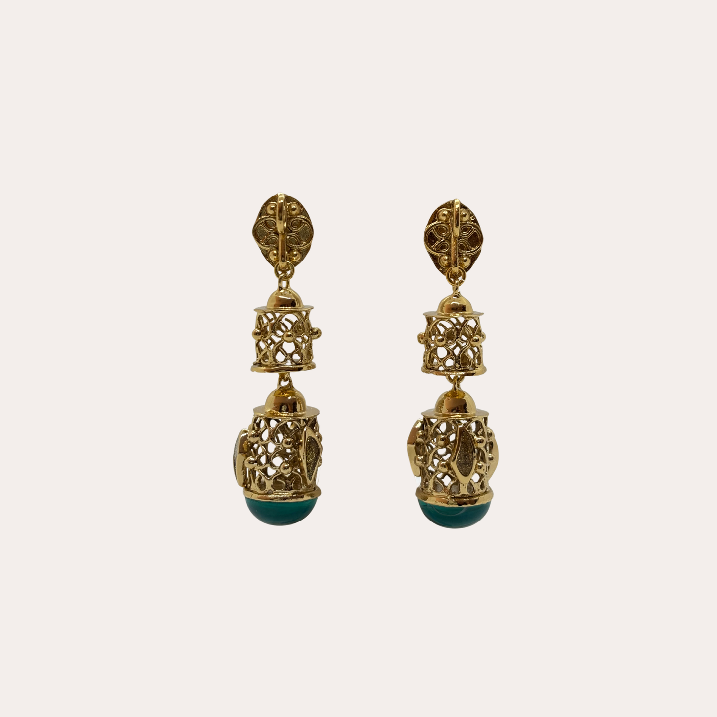 Boucles d'oreilles GAS Bijoux - Celosia vert / or