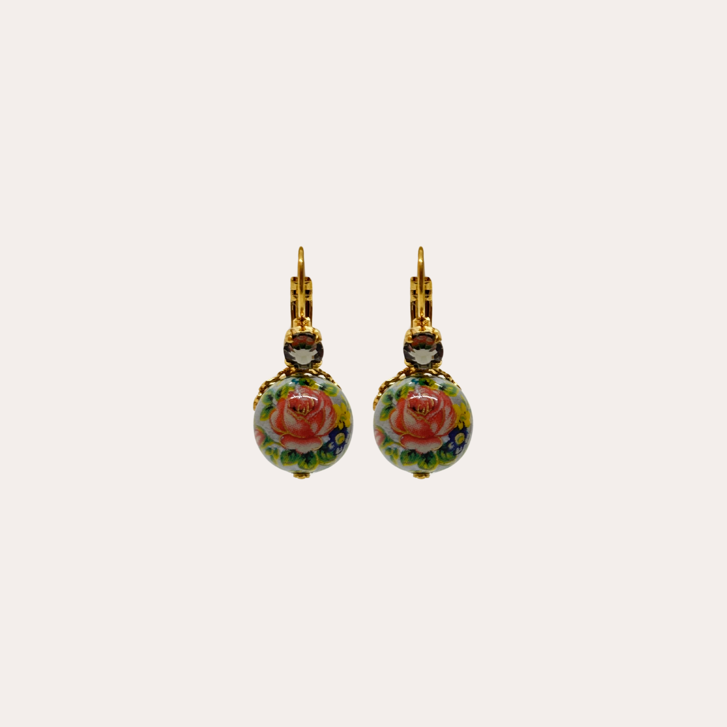 Boucles d'oreilles GAS Bijoux - Boules chinoises mini blanc or