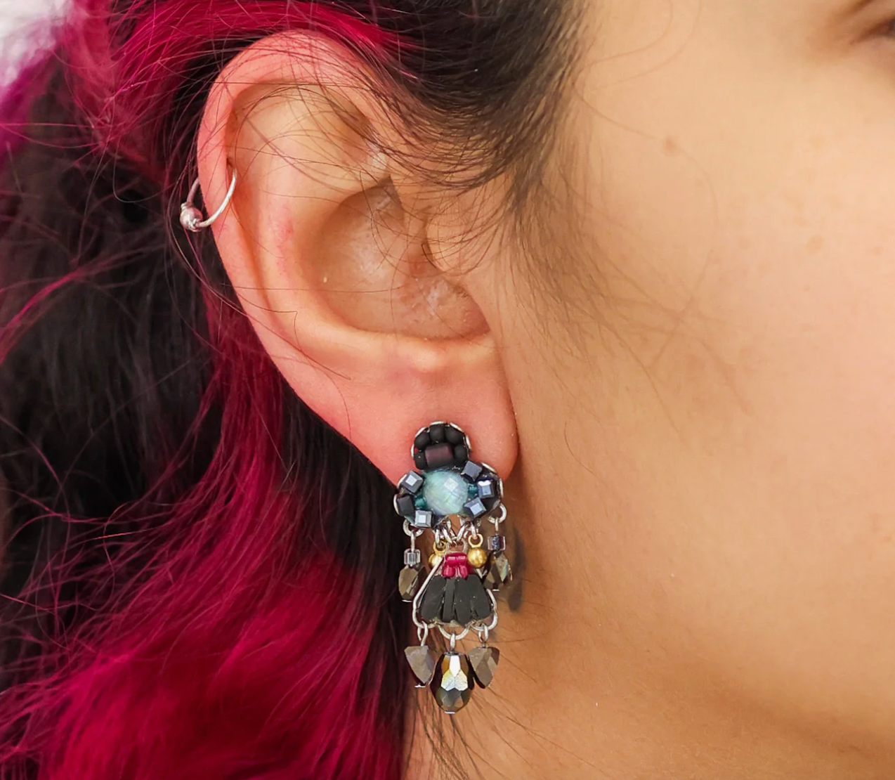 Ayala Bar Earrings - Obsidian Ebony / Black