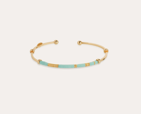 Bracelet GAS Bijoux - Jonc Zanzibar turquoise/ or