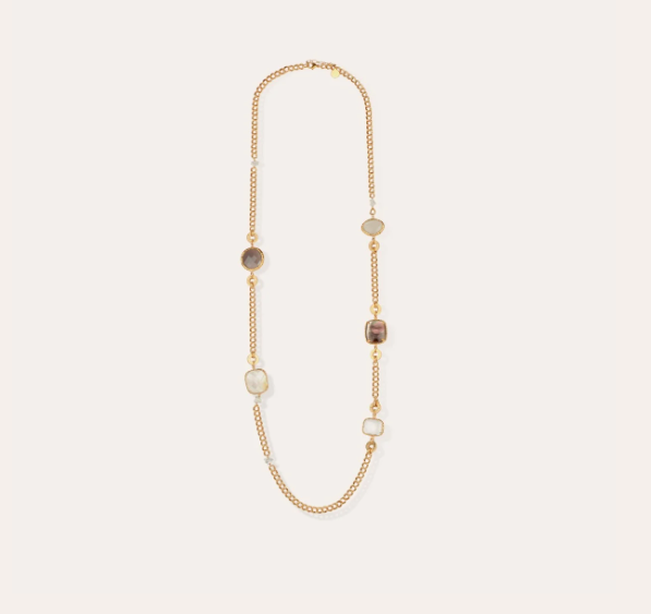 Sautoir GAS Bijoux - Silène nacre blanche et grise or