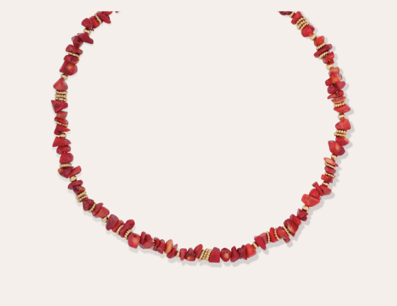 Collier GAS Bijoux - Aloha mini corail bambou or