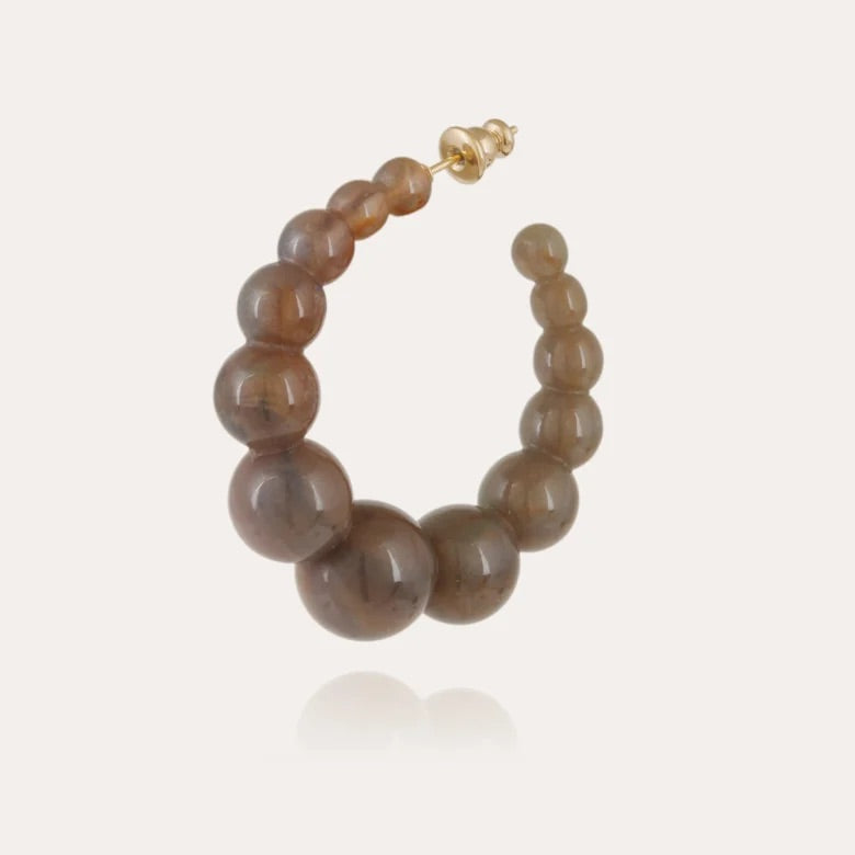 Boucles d'oreilles GAS Bijoux - Andy petit modèle gris or