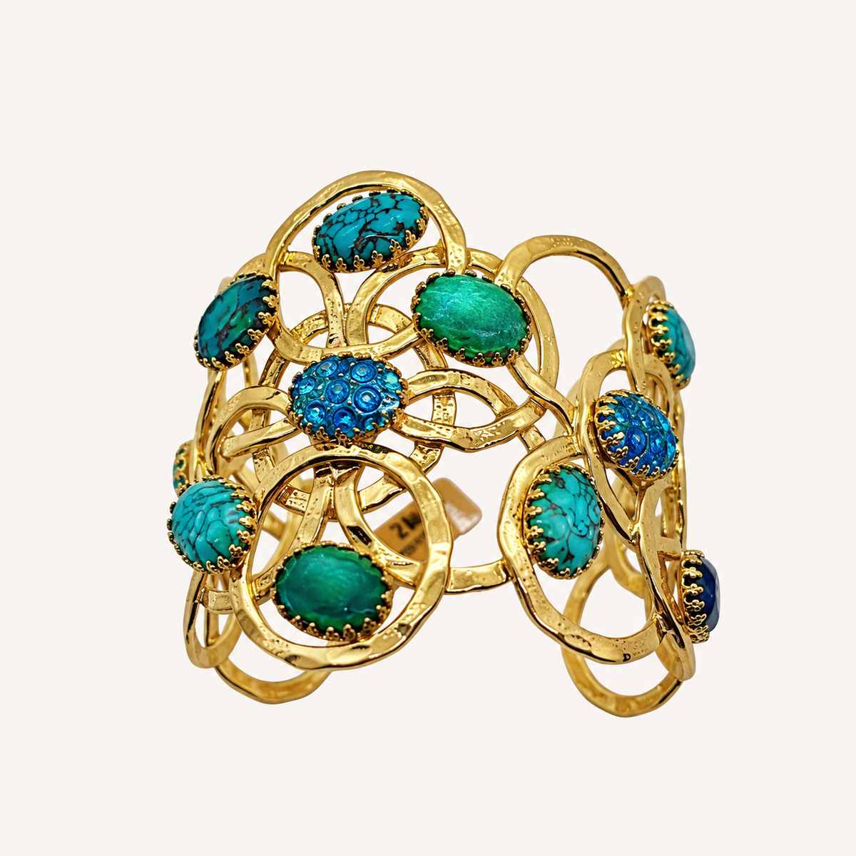 Bracelet GAS Bijoux - Manchette Olympie or / bleu