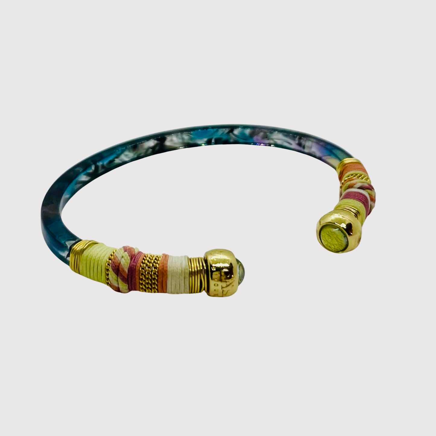 Bracelet GAS Bijoux - Sari acétate or / écaille / bleu violine
