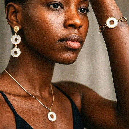 Chorange Earrings Jewelry - Gold / Mother-of-pearl Parody