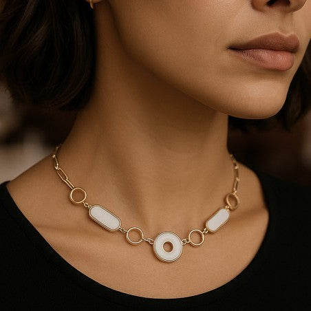 Chorange Jewelry Necklace - CASABLEU gold / mother-of-pearl