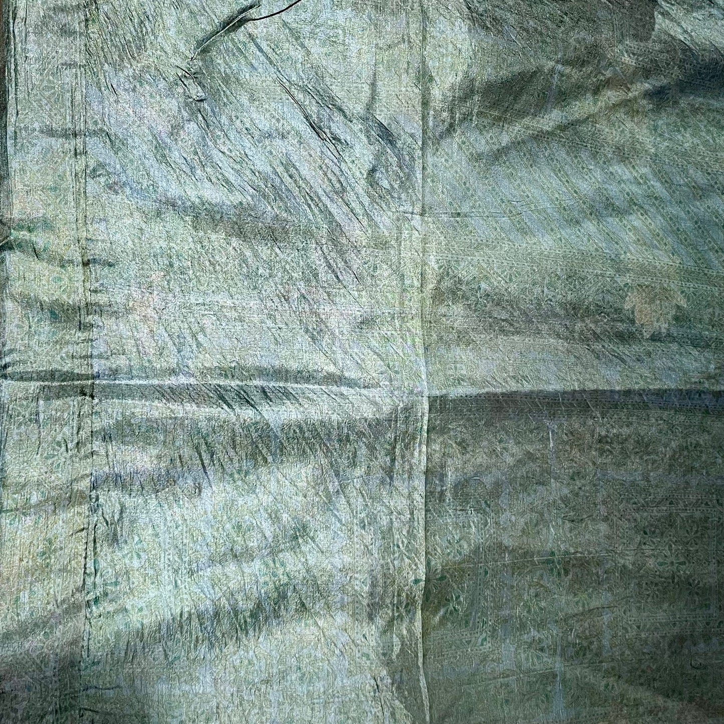 Silk Square Palm - 4 Patches + 4 Tassels black / grey blue