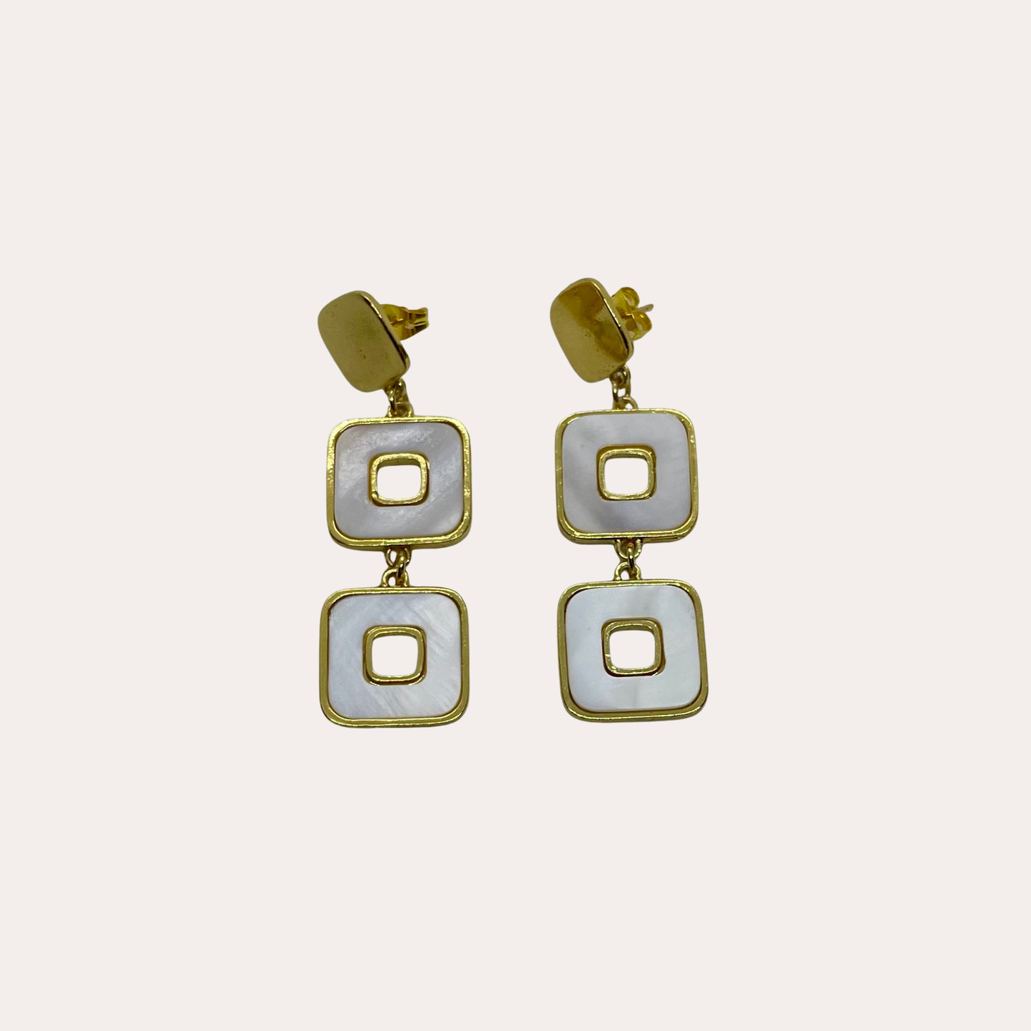 Boucles d'oreilles Chorange bijoux - Memory or / nacre