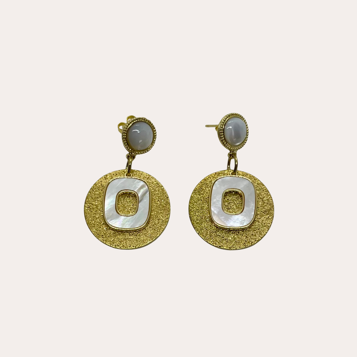 Boucles d'oreilles Chorange bijoux - Miaro or / nacre