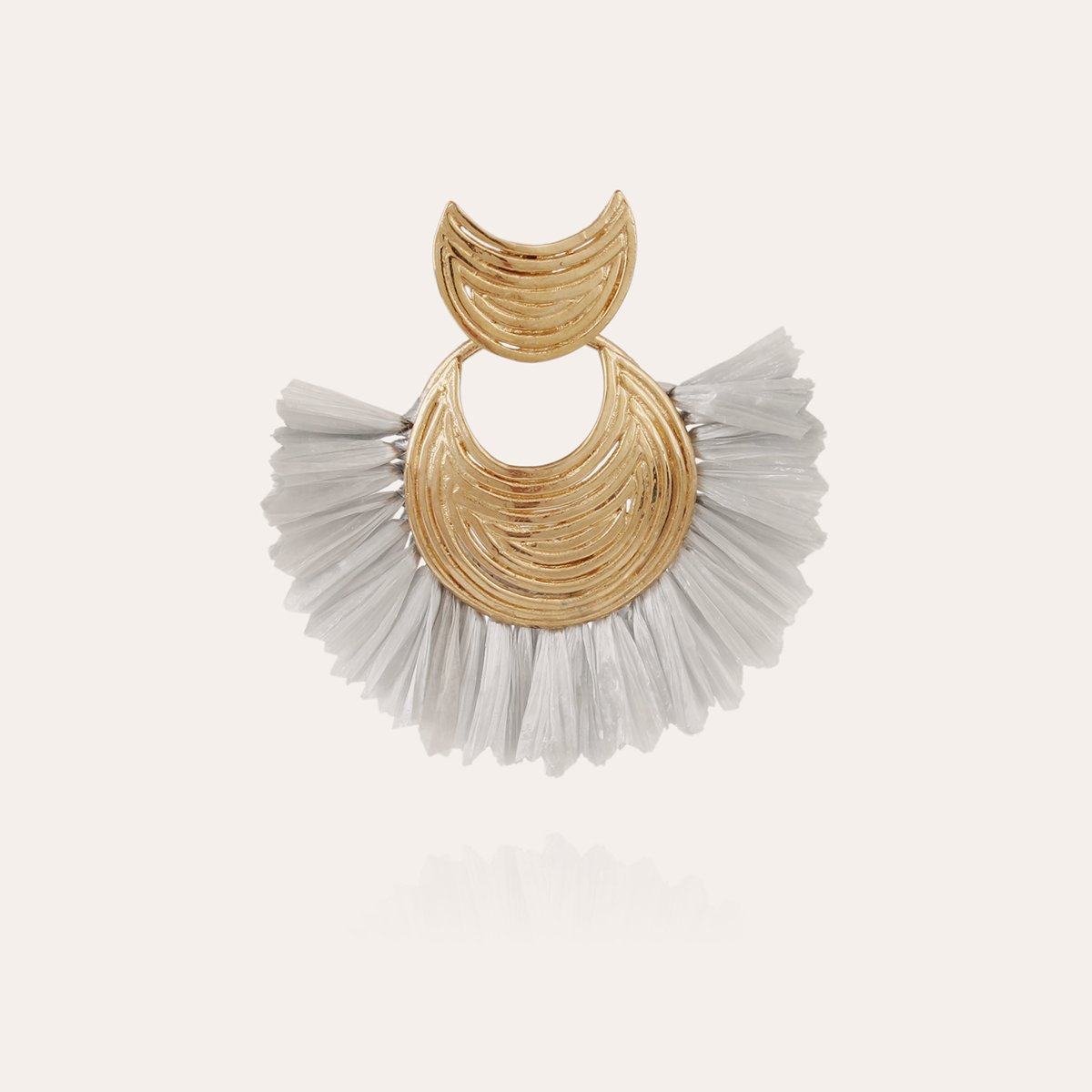 Boucles d'oreilles Gas Bijoux - Luna Wave raphia mini argent or