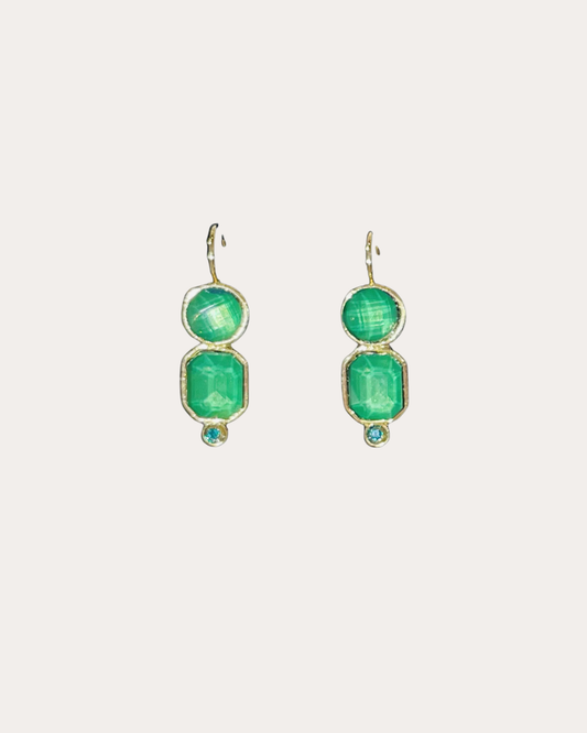 Boucles d'oreilles Chorange Bijoux - XENA or / vert
