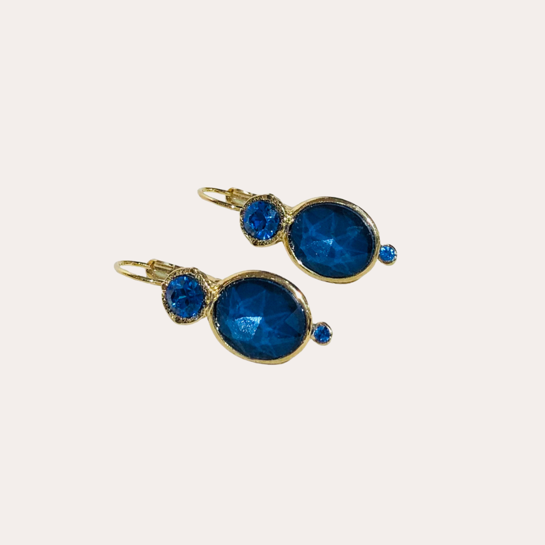 Boucles d'oreilles Chorange Bijoux - Cyclade bleu or