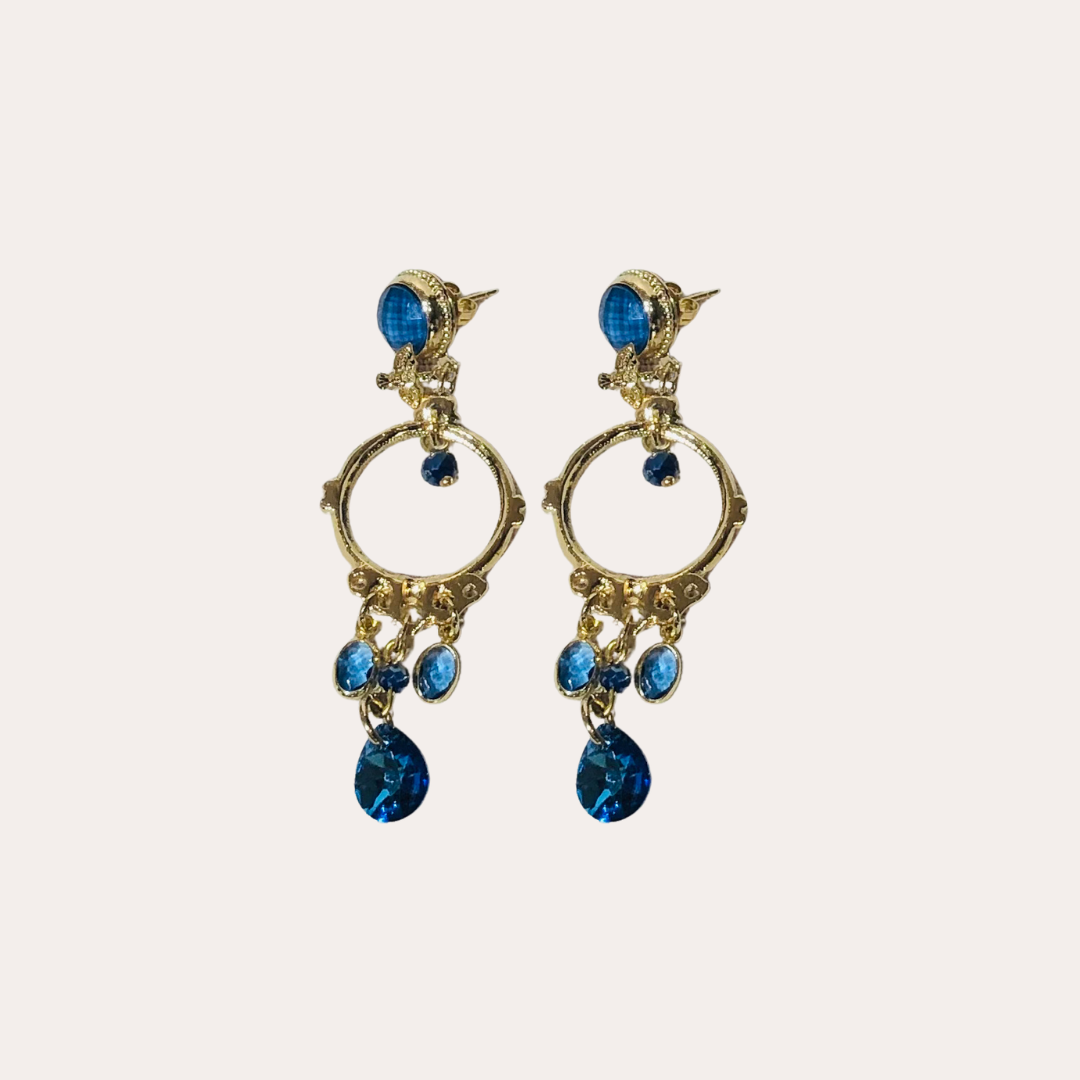 Boucles d'oreilles Chorange Bijoux - Samana bleu or