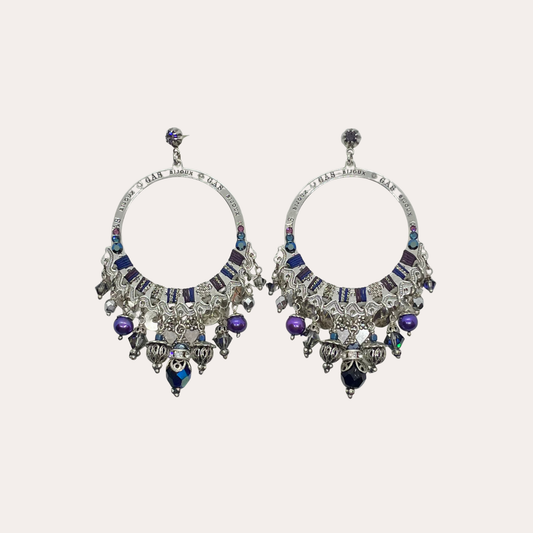 Boucles d'oreilles GAS Bijoux - Cécile argent bleu nuit / violet