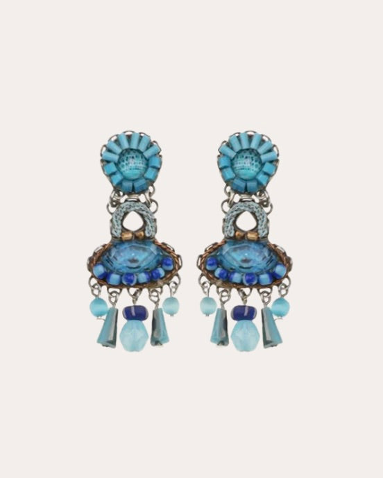 Ayala Bar Earrings - Blue Bayou Horizon turquoise / silver