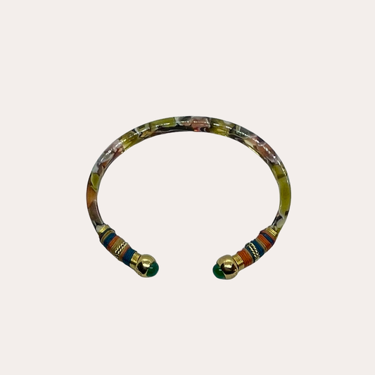 Bracelet GAS Bijoux - Sari or / acétate écaille multicolore